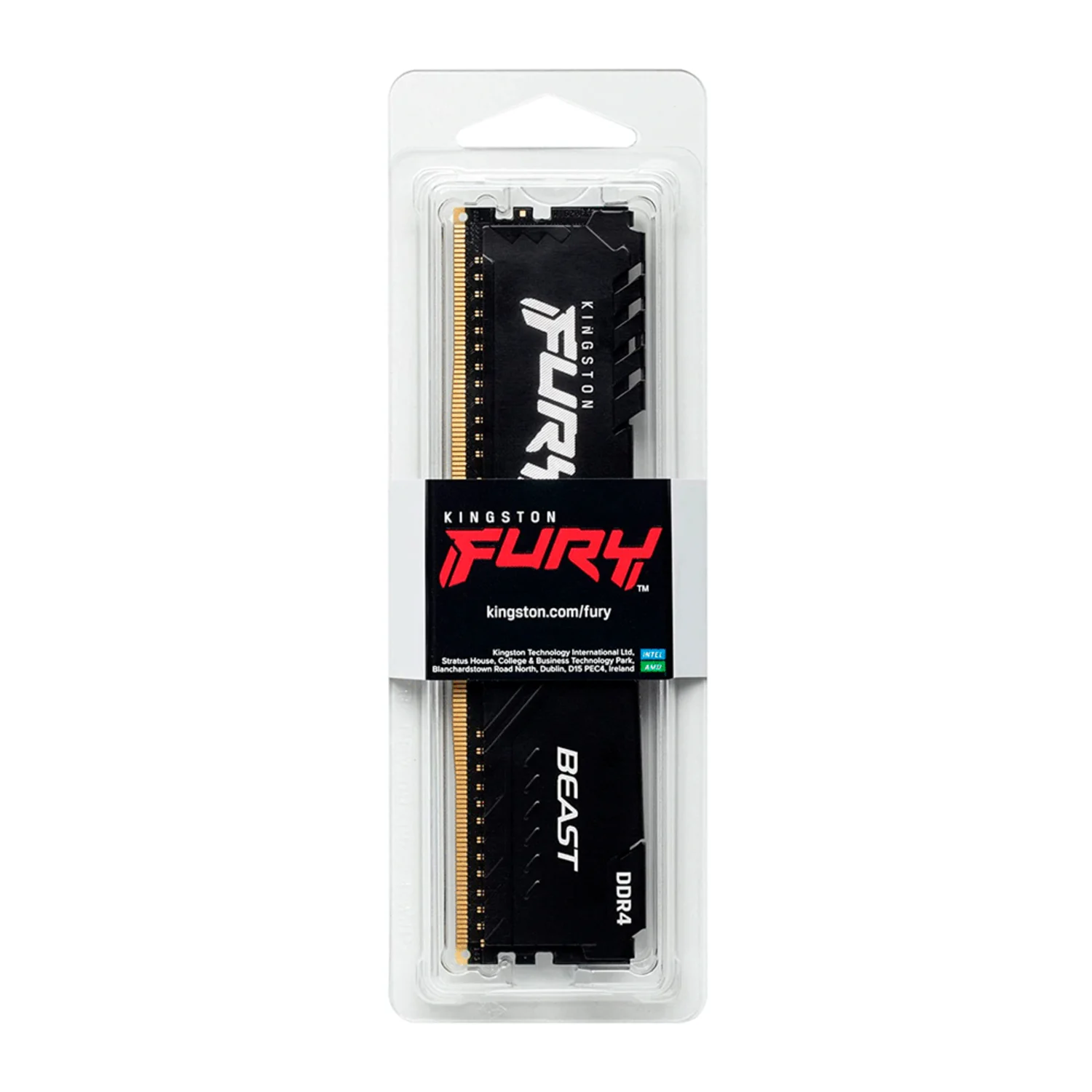 Memória Kingston Fury Beast DDR4 16GB 3200 - Preto (KF432C16BB/16)