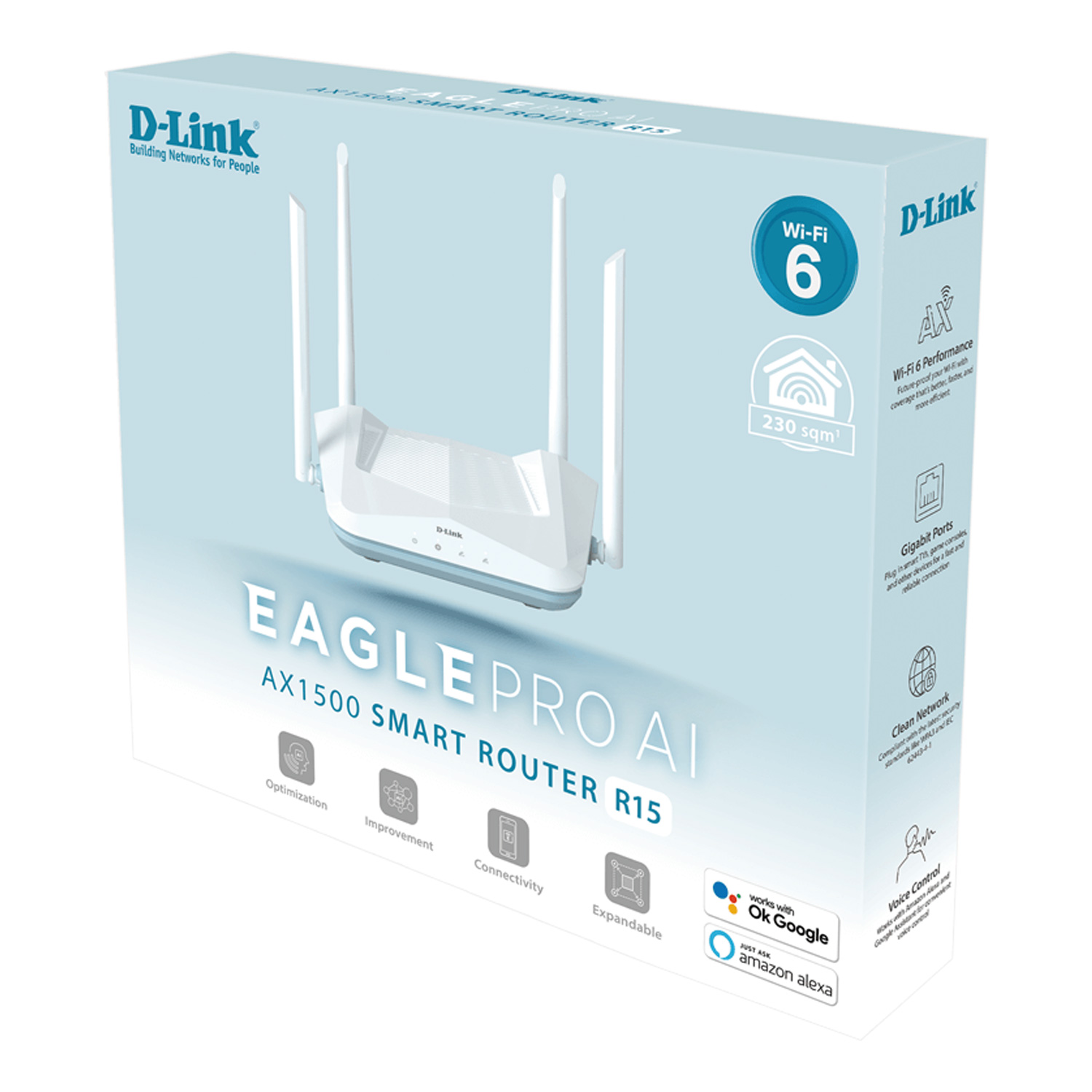 Roteador D-Link Eagle Pro AI R15 WI-FI 6 IEEE 802.11AX / sem Fio - Branco