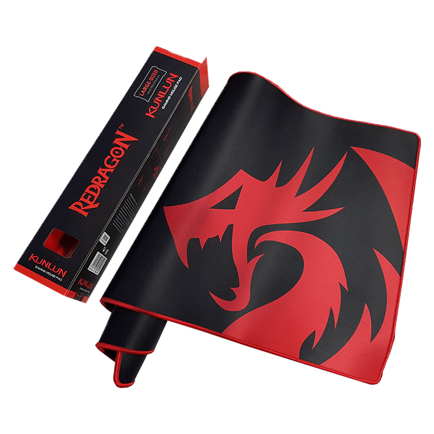 Mousepad Gamer Redragon Kunlun P006 Large - Preto e vermelho