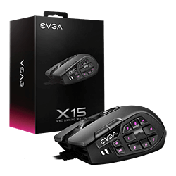 Mouse Gamer EVGA X15 MMO Gaming 16000 DPI / 20 Botões - 904-W1-15BK-KR