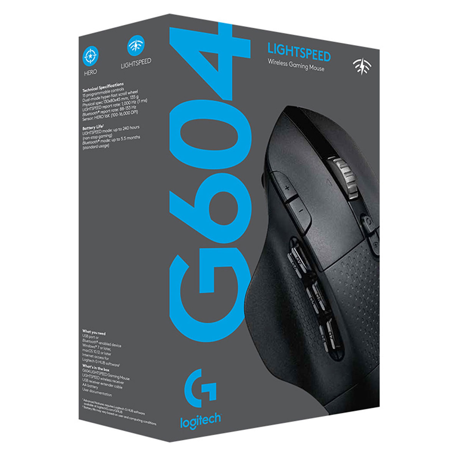 Mouse Gamer Logitech G604 Gaming Wireless / 16000 DPI - 910-005648