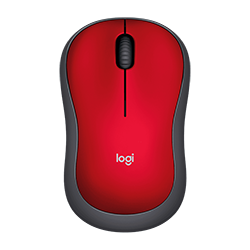 Mouse Logitech M185 1000 DPI Sem Fio - Vermelho