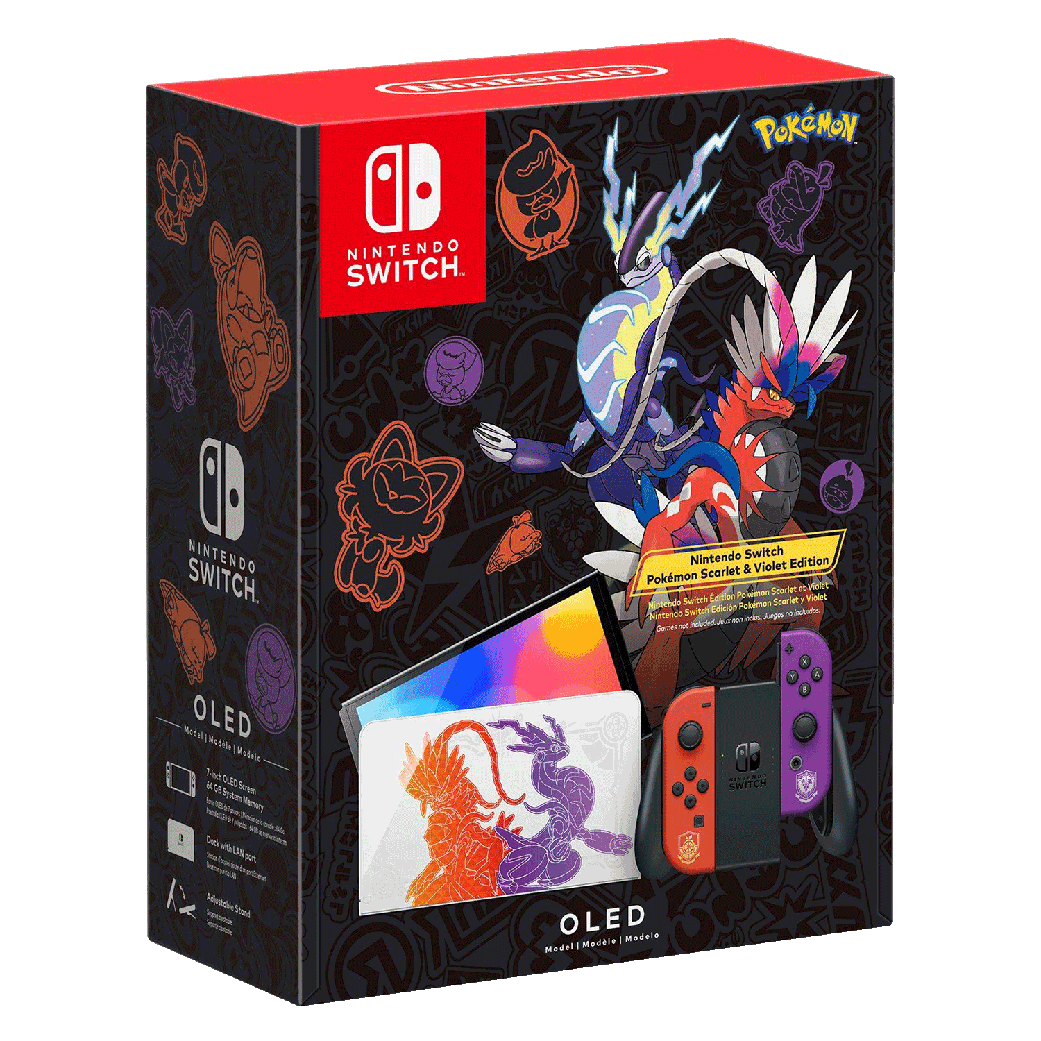 Console Nintendo Switch Pokemon Scarlet e Violet Edition 64GB Oled Japão - (HEG-S-KEAAA)
