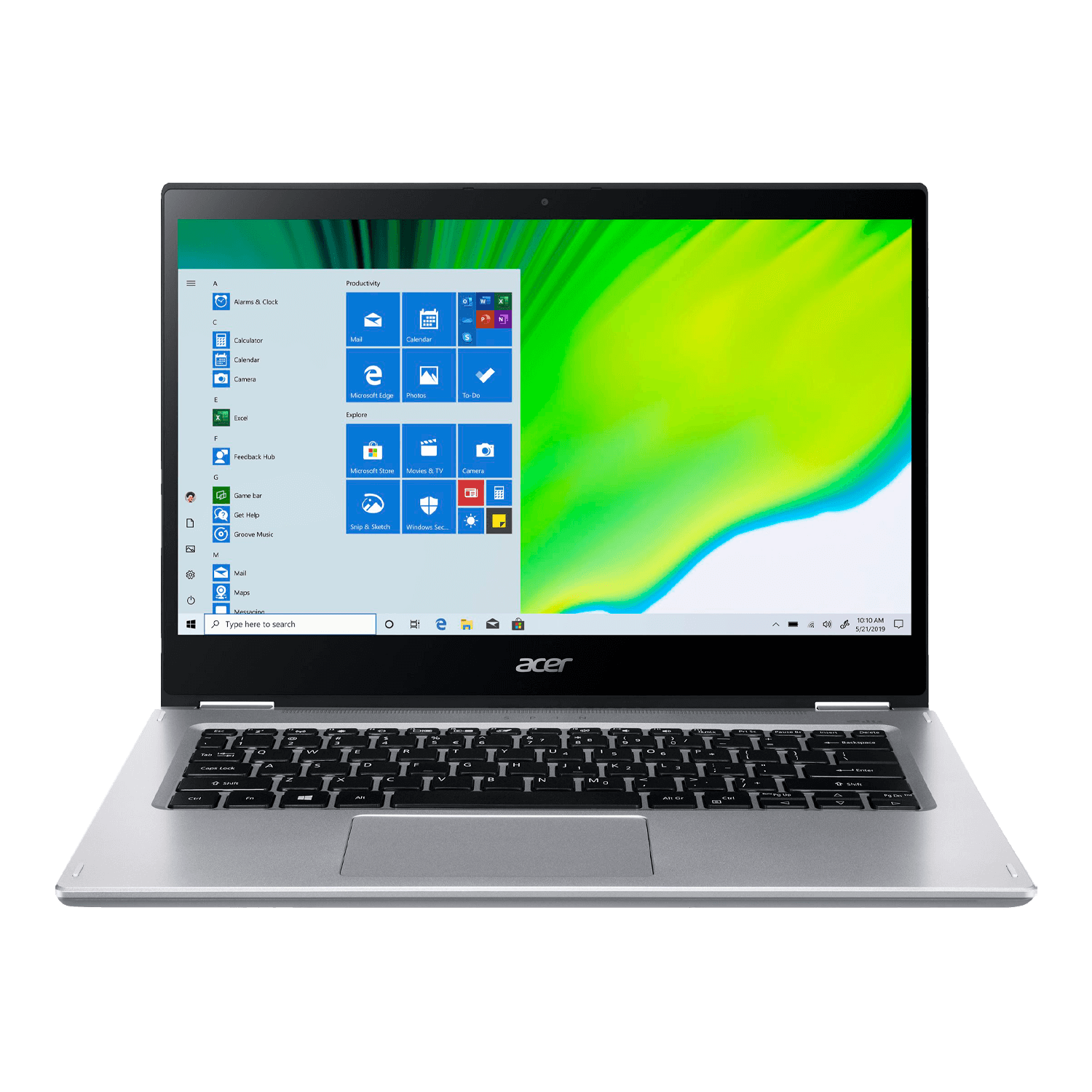 Notebook Acer Spin 3 SP314-54N/58Q70 14" Intel Core i5-1035G1 256GB SSD 8GB RAM - Prata