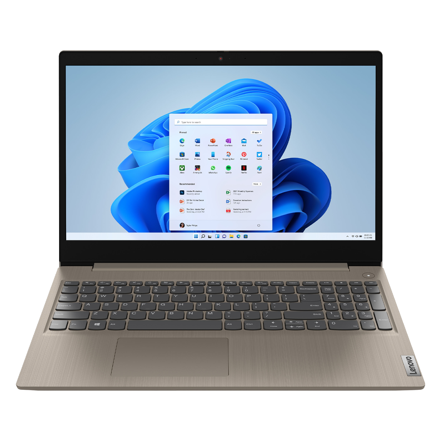 Notebook Lenovo IdeaPad 3 15ITL05 81X800KLUS 15.6" Intel Core I3-1115G4 256GB SSD 8GB RAM - Dourado 
