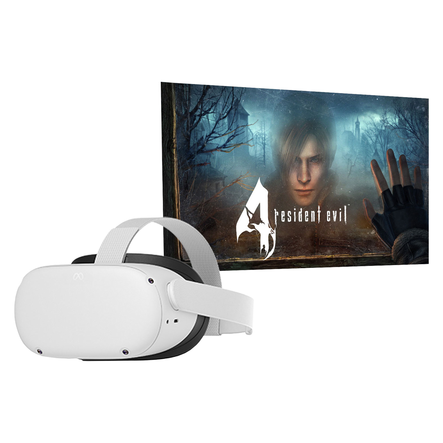 Óculos de Realidade Virtual Oculus Meta Quest 2 + Resident Evil 4 / 128GB - Branco 
