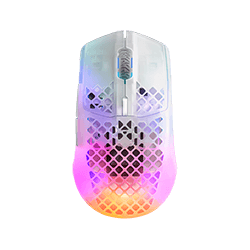 Mouse Gamer Sem Fio Steelseries Aerox 3 Ghost Wireless / 18000 DPI / Bluetooth 5.0 - Branco