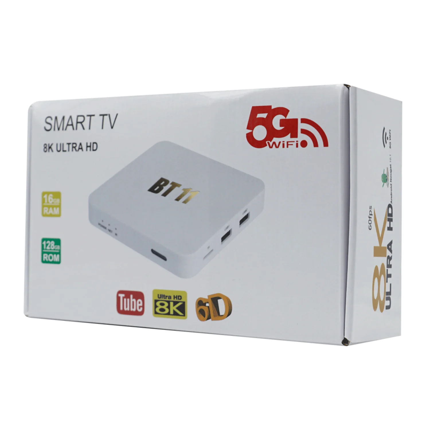 Receptor TV Box BT11 8K / 128GB / 16GB RAM / Android 10.1 - Branco