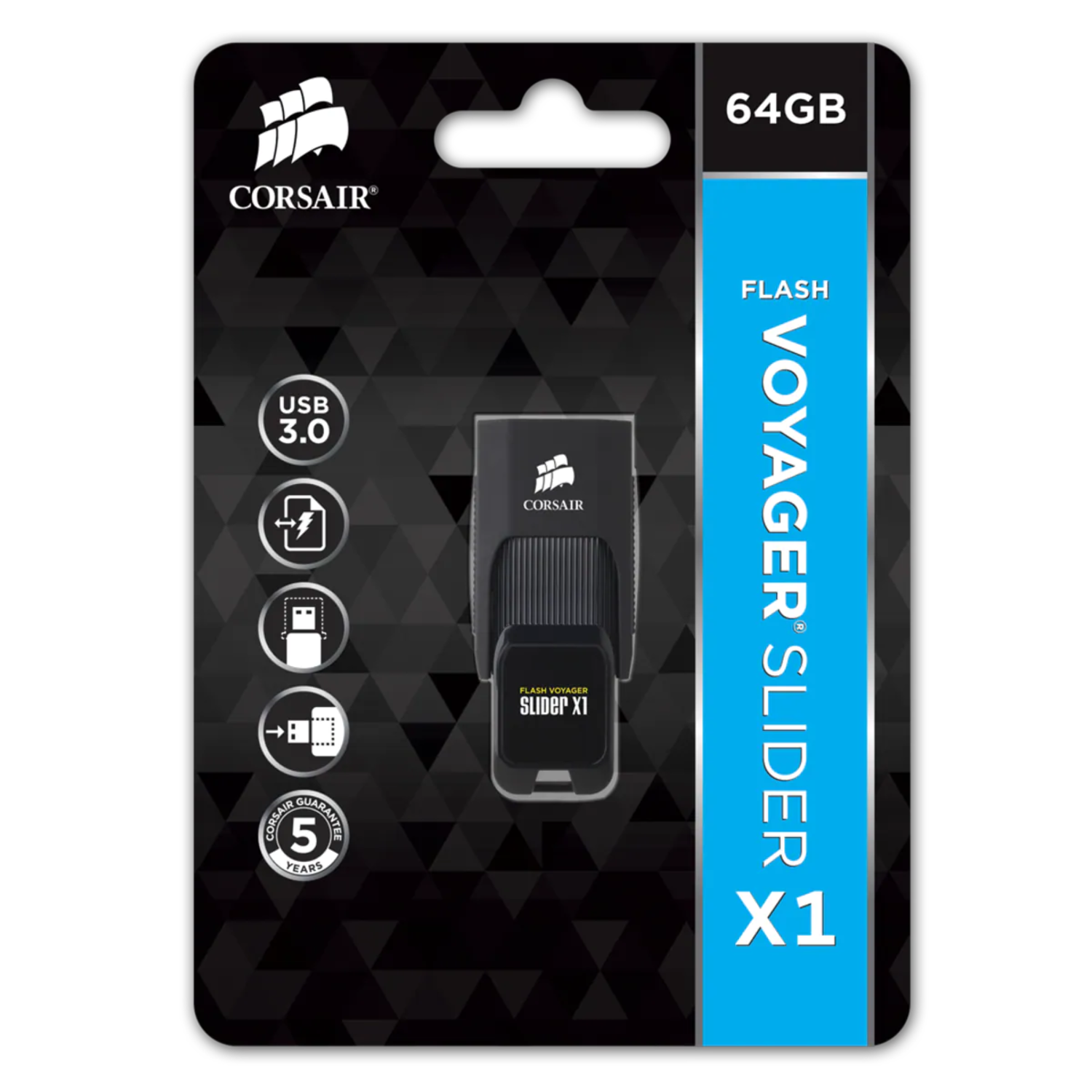 Pendrive Corsair Flash Voyager 64GB / USB 3.0 - (CMFVY3A-64GB)