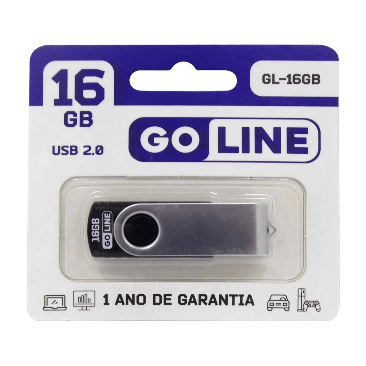 Pendrive GoLine GL-16GB 16GB / USB 2.0 - Preto