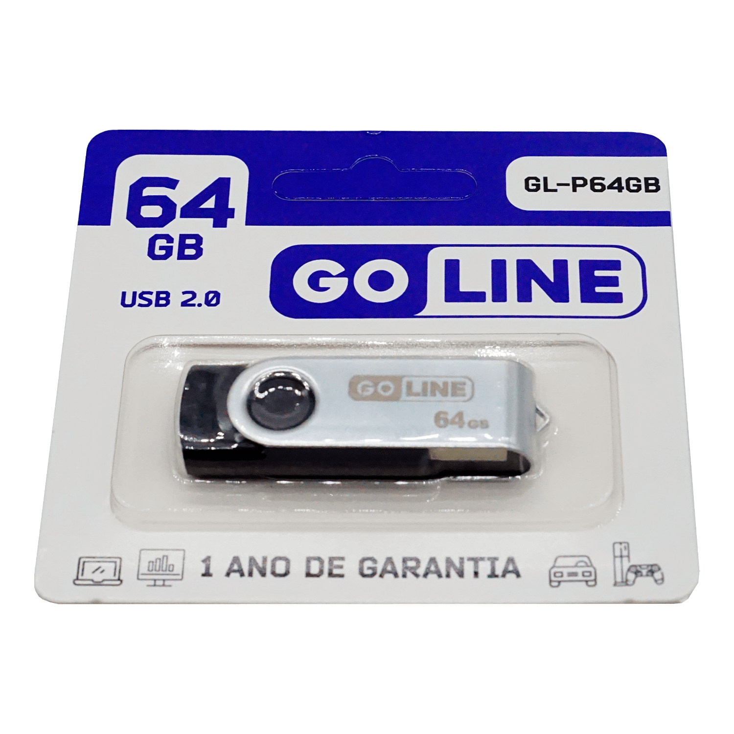 Pendrive GoLine GL-64GB 64GB / USB - Preto