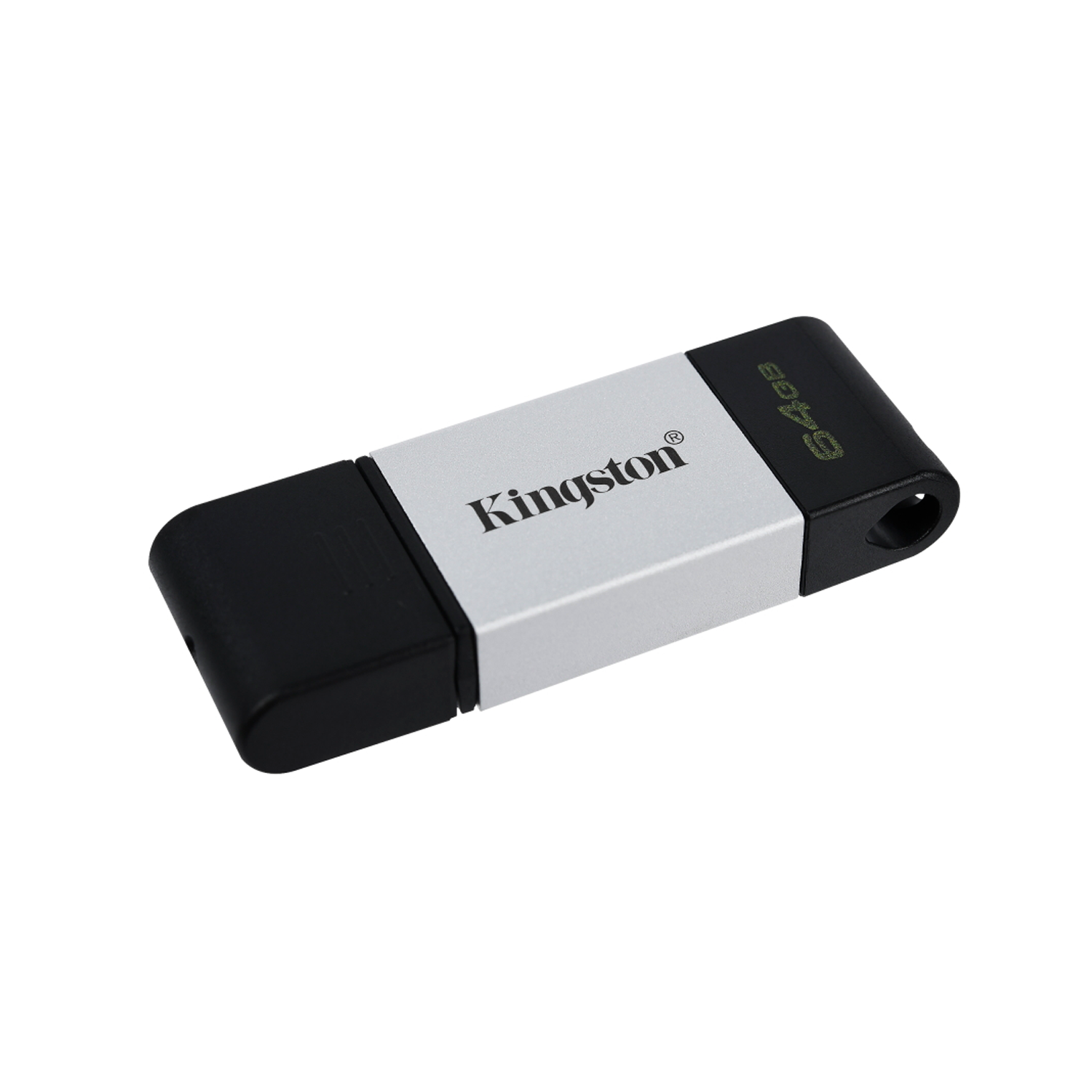 Pendrive Kingston DT80 64GB TYPE-C USB 3.2 - Preto / Prata