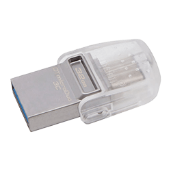 Pendrive Kingston DTDUO3C/32 / 32GB / USB-C - Prata