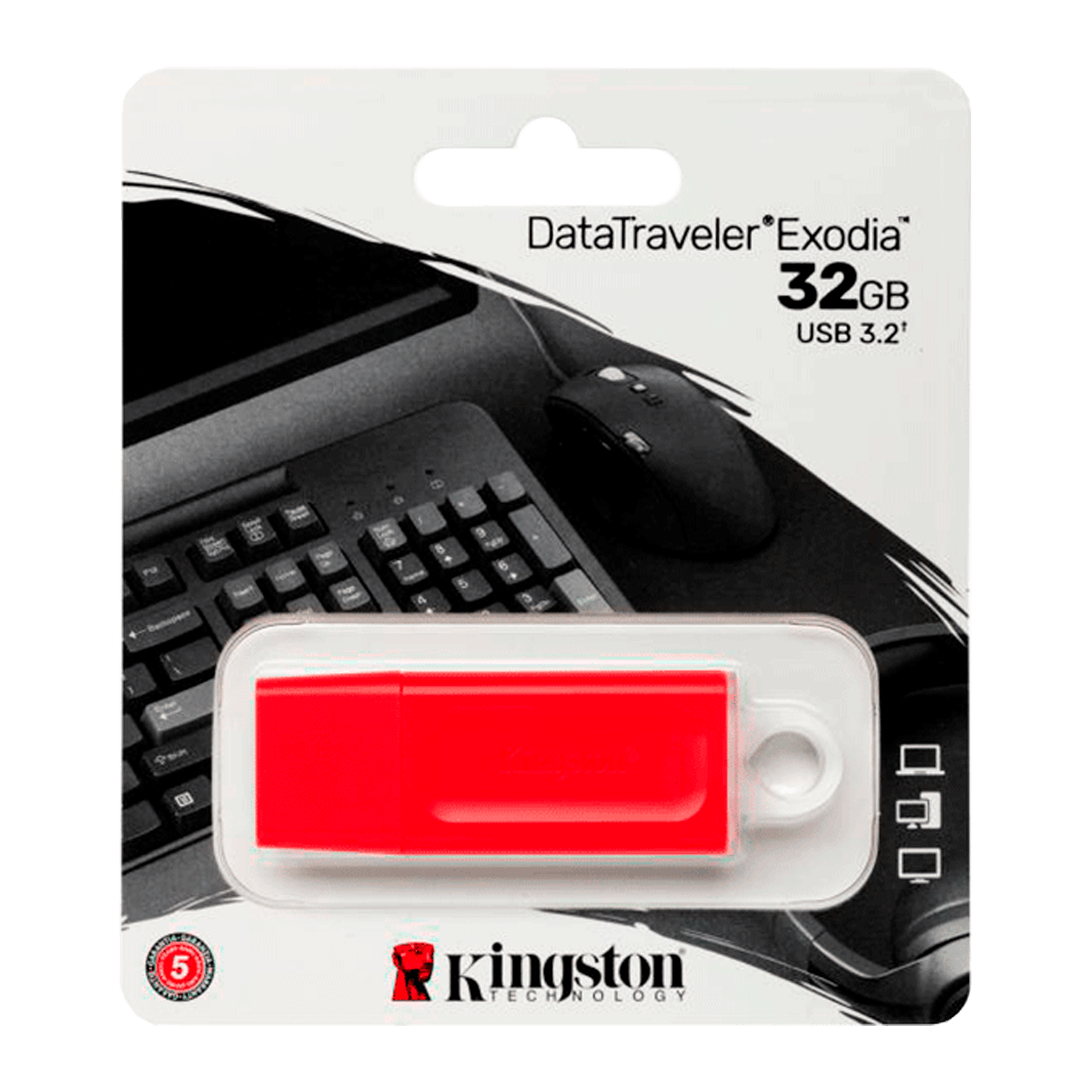 Pendrive Kingston Exodia 32GB / USB 3.0 - Red (KC-U2G32-7GR-TW)