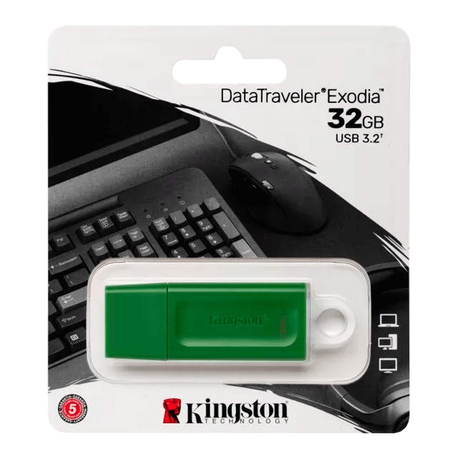 Pendrive Kingston Exodia 32GB / USB 3.0 - Verde (KC-U2G32-7GG-TW)