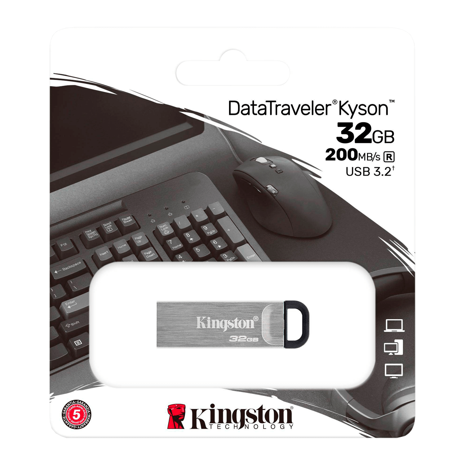 Pendrive Kingston Kyson DTKN/32GB 32GB / USB 3.2 - Prata