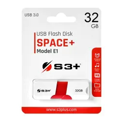 Pendrive S3+ 32GB Space+ / Modelo E1 / USB 3.0 - Branco e Vermelho (S3PD3003032BK)	
