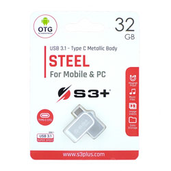 Pendrive S3+ Steel 32GB USB / USB-C - Prata (S3PD3104032AL-R)