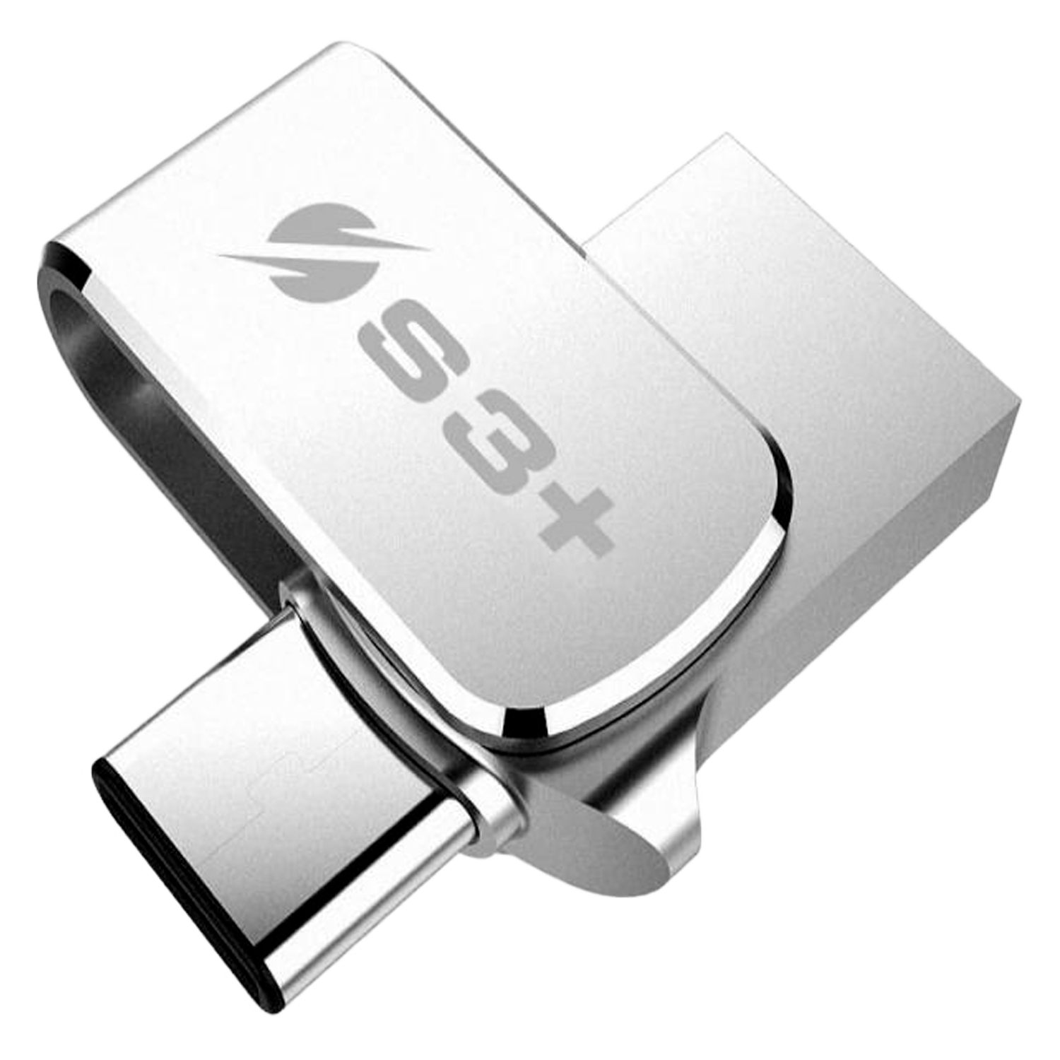 Pendrive S3+ Steel OTG 128GB USB-C e USB 3.1 - Prata (S3PD3104128AL-R)