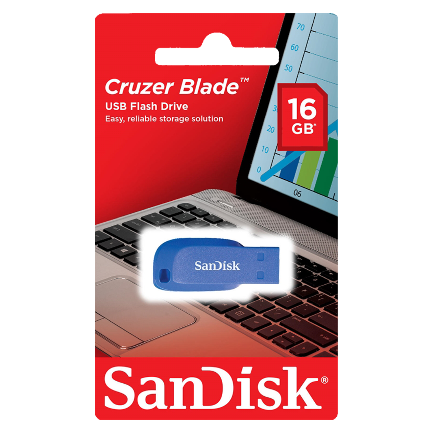 Pendrive Sandisk Z50C Cruzer Blade 16GB / USB 2.0 - Azul (SDCZ50C-016G-B35BE)