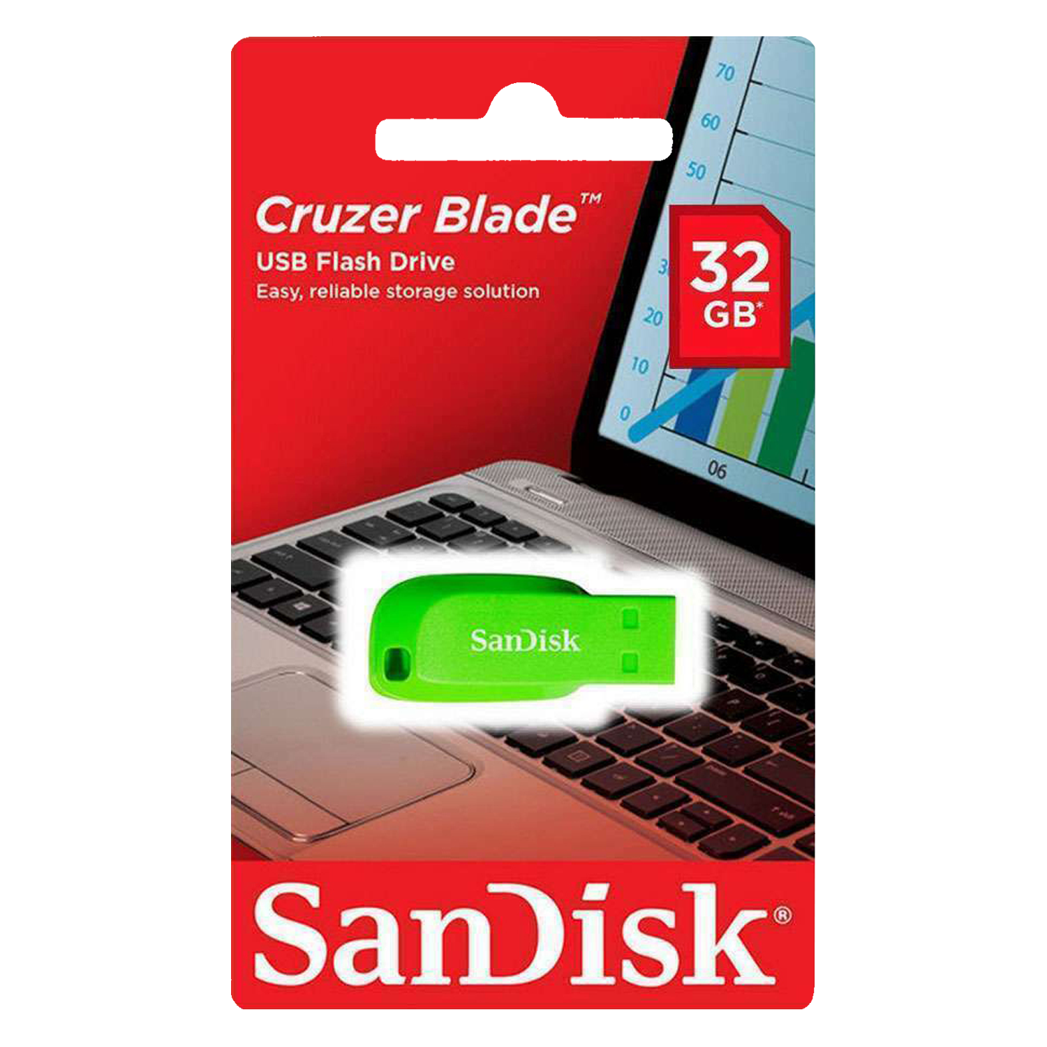 Pendrive Sandisk Z50C Cruzer Blade 32GB / USB 2 - Green (SDCZ50C-032G-B35GE)