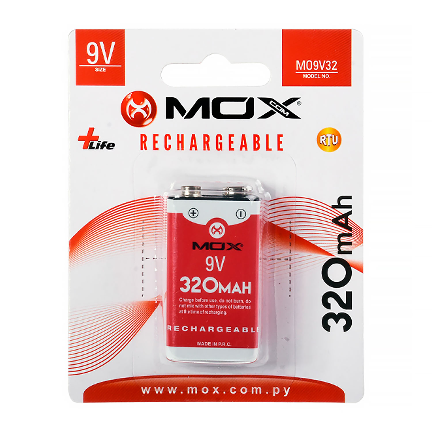 Bateria Mox 9V / 320mAh / REC