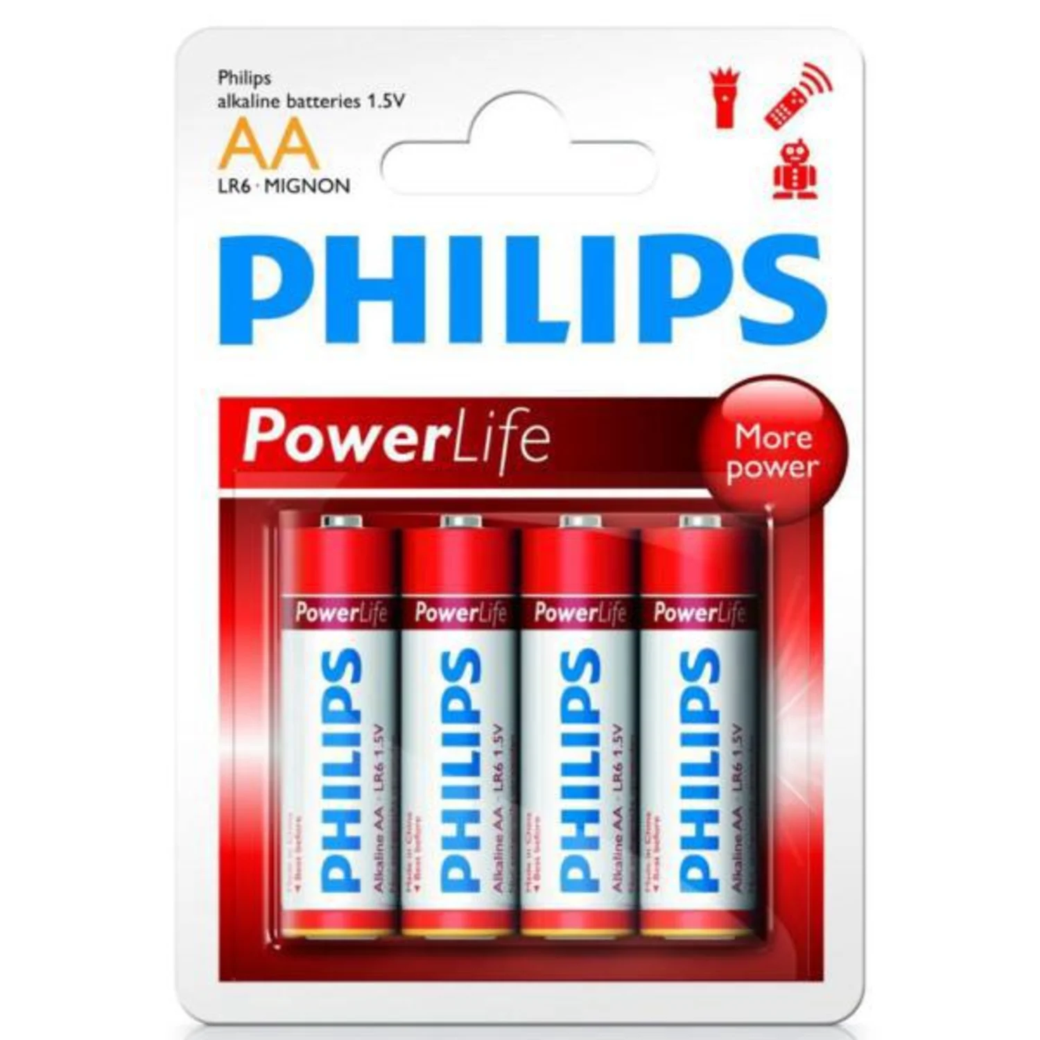 Pilha Philips PowerLife LR6P4B/97 Alcalina AA Com 4