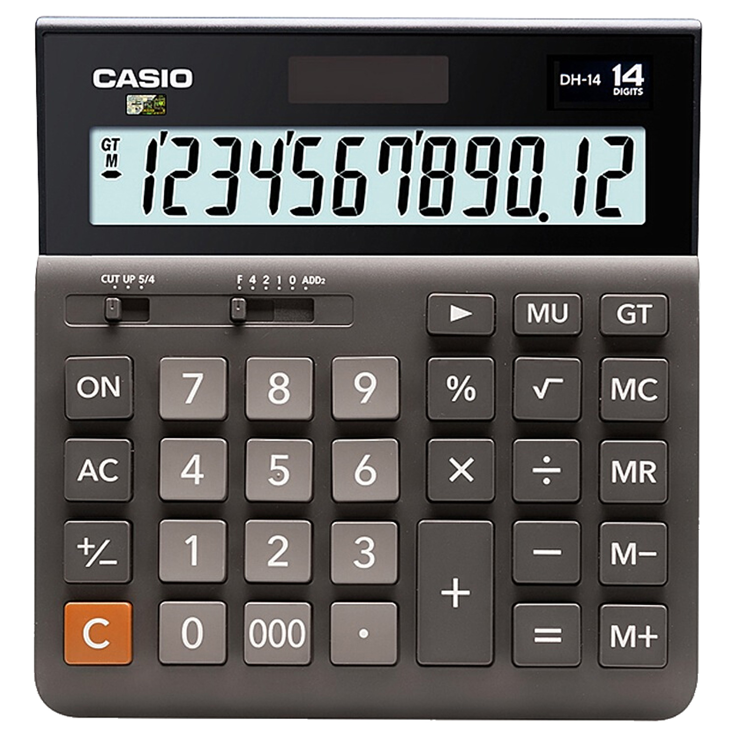 Calculadora Casio DH-14-BK-W-DP / 14 Dígitos - Cinza / Preto