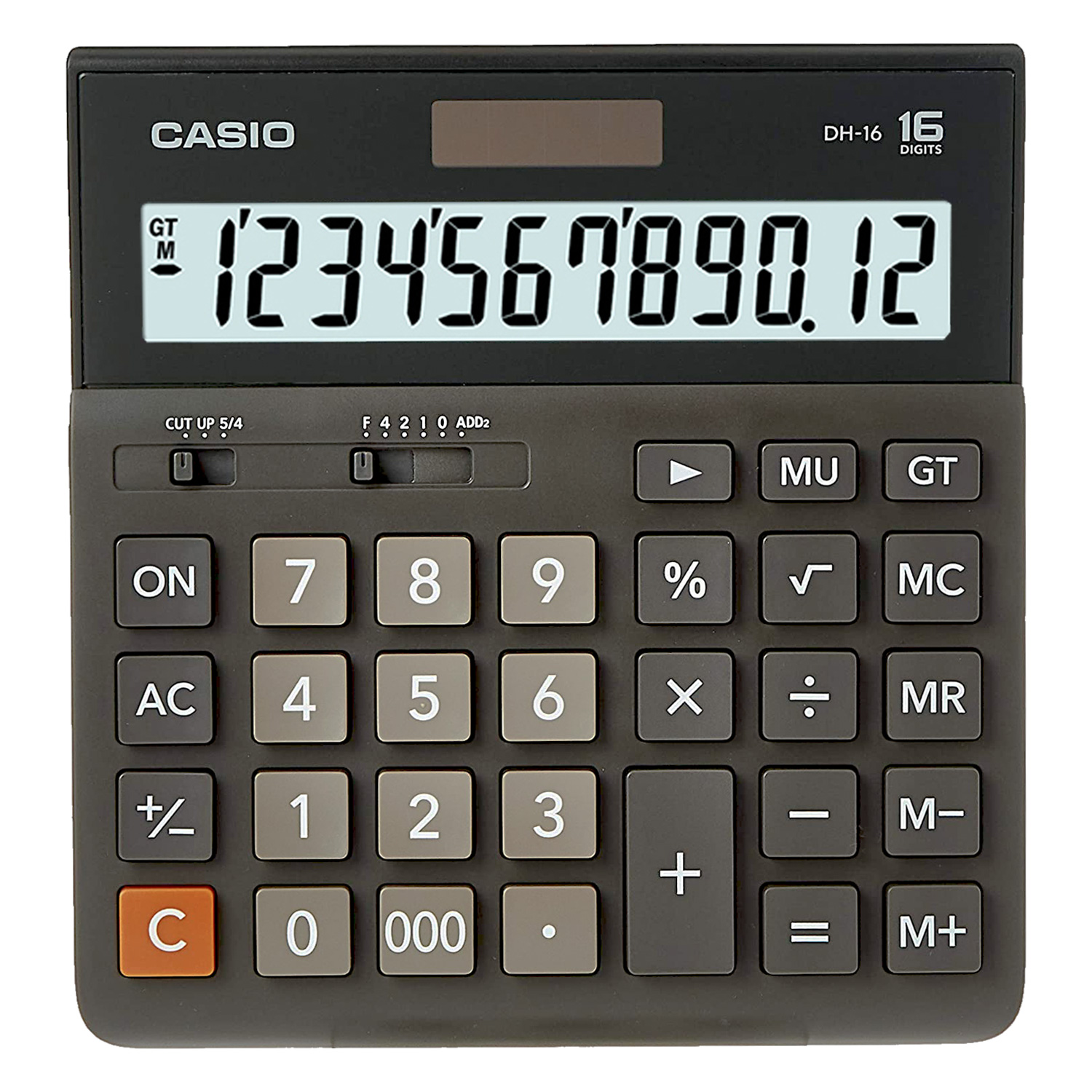 Calculadora Casio DH-16-BK-W-DP / 16 Dígitos - Cinza / Preto