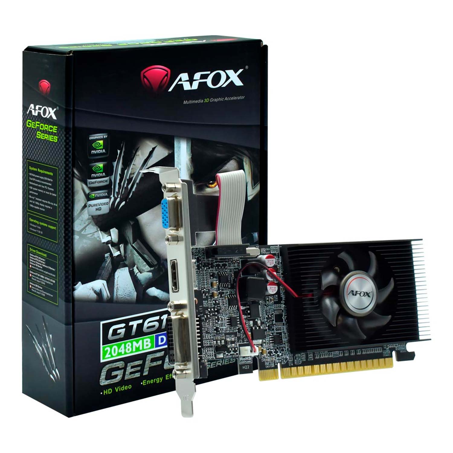 Placa de Vídeo Afox NVIDIA GeForce GT 610 2GB DDR3 - AF610-2048D3L7-V6 no  Paraguai - Atacado Games - Paraguay