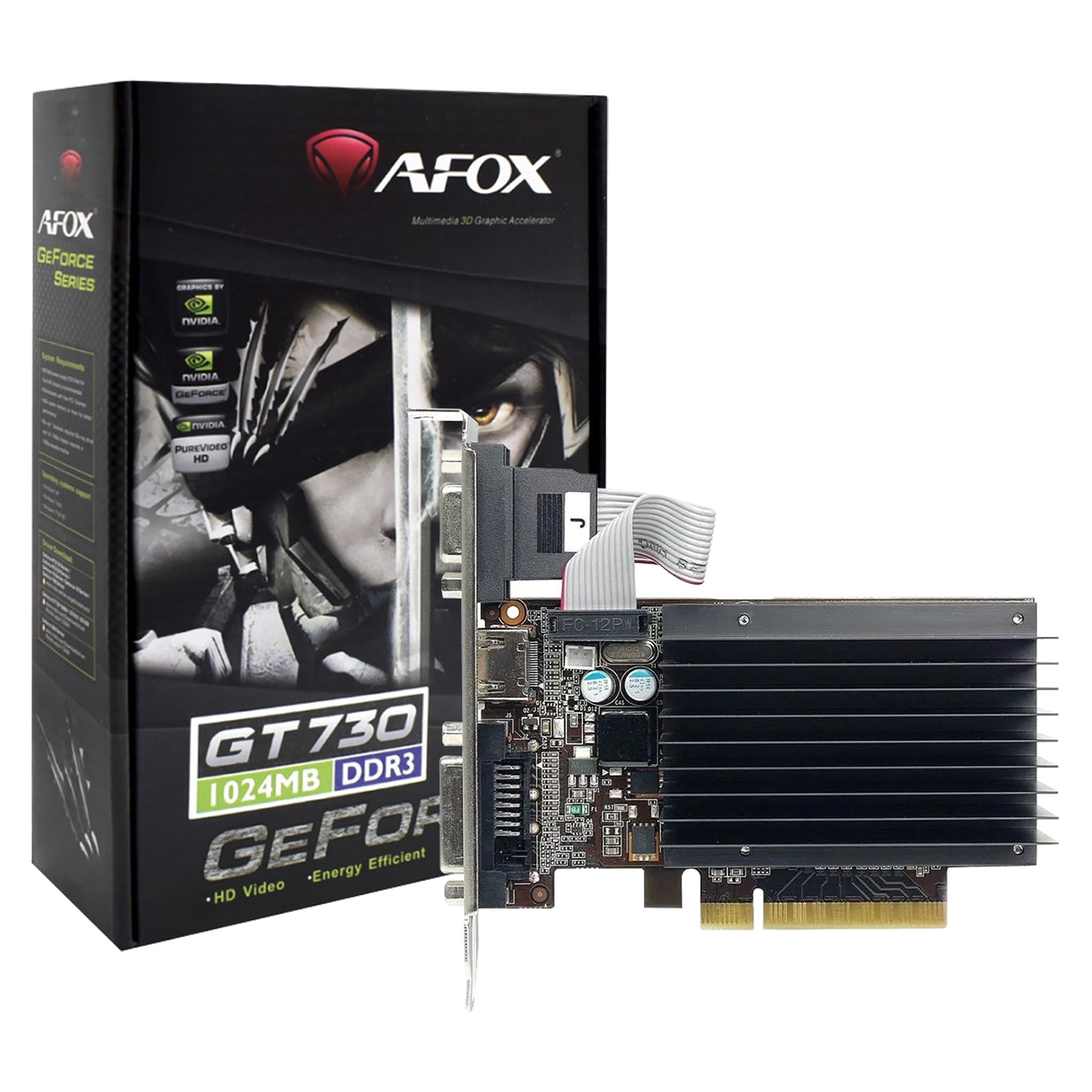 Placa de Vídeo Afox NVIDIA GeForce GT-730 1GB DDR3 - AF730-1024D3L3-V3