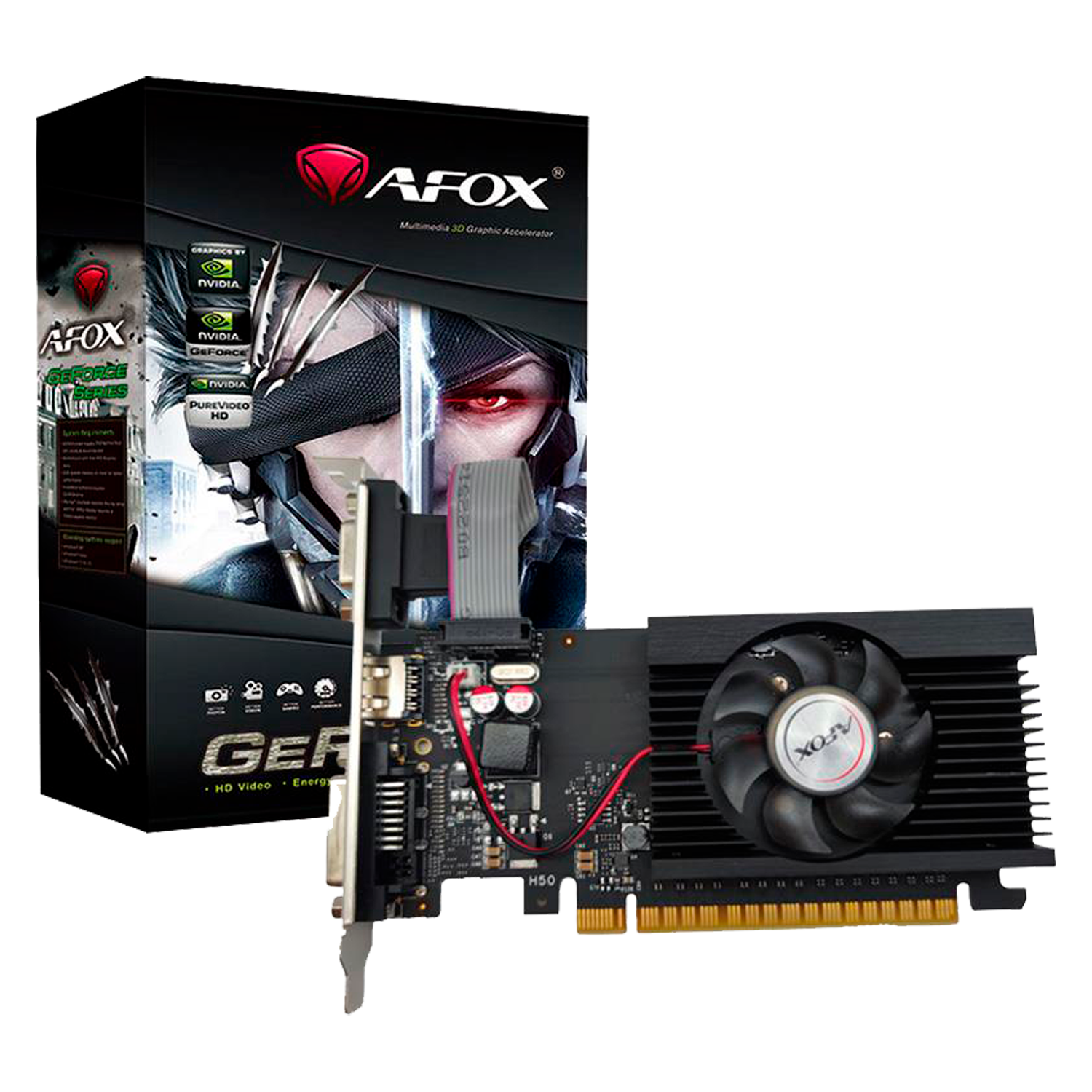 Placa de Vídeo Afox NVIDIA GeForce GT-730 2GB DDR3 - AF730-2048D3L3-V2