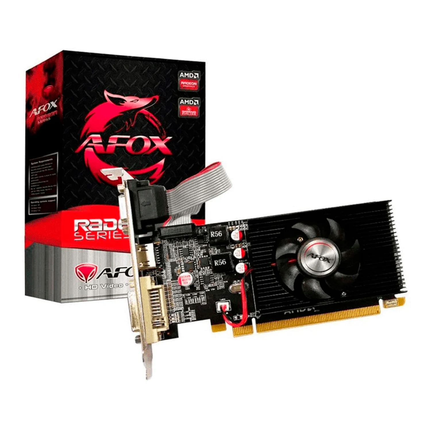 Placa de Vídeo Afox R5-230 AMD Radeon R5 230 2GB DDR3 - AFR5230-2048D3L9-V2