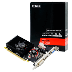 Placa de Vídeo Goline Radeon R5-230 2GB - (GL-R5-230-2GB-D3) (1 Ano de Garantia)
