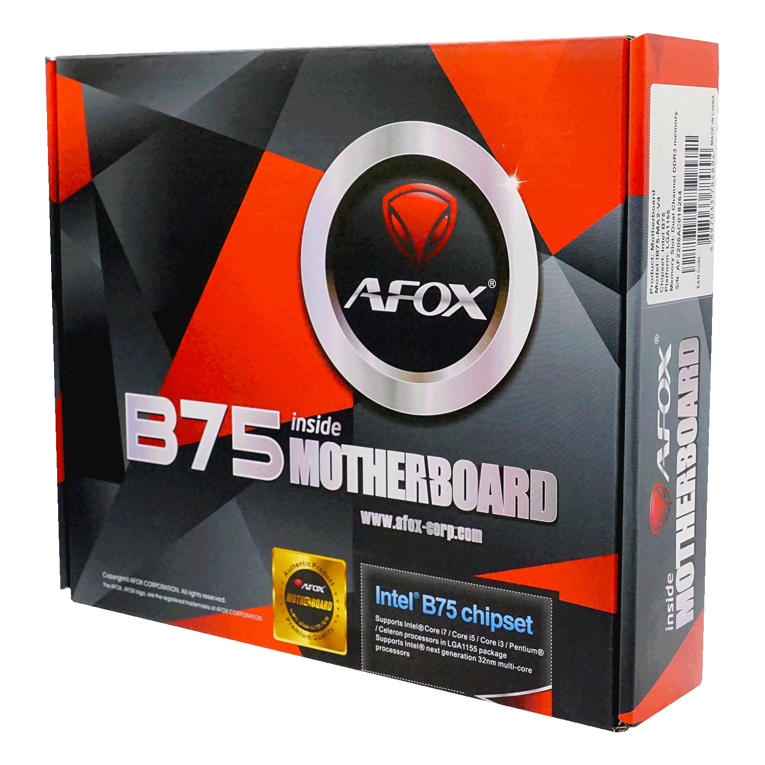 Placa Mãe Afox B75 IB75-MA2-V4, Micro-ATX, DDR3, Chipset Intel B75, Soquete Intel 1155