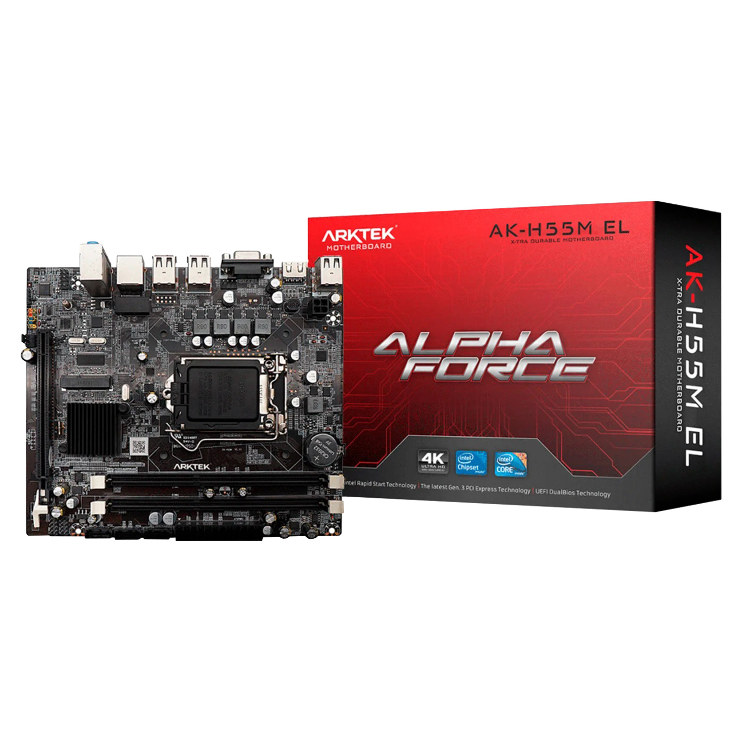 Placa Mãe Arktek AK-H55M EL LGA 1156 / Chipset Intel H55 / Micro ATX / DDR3