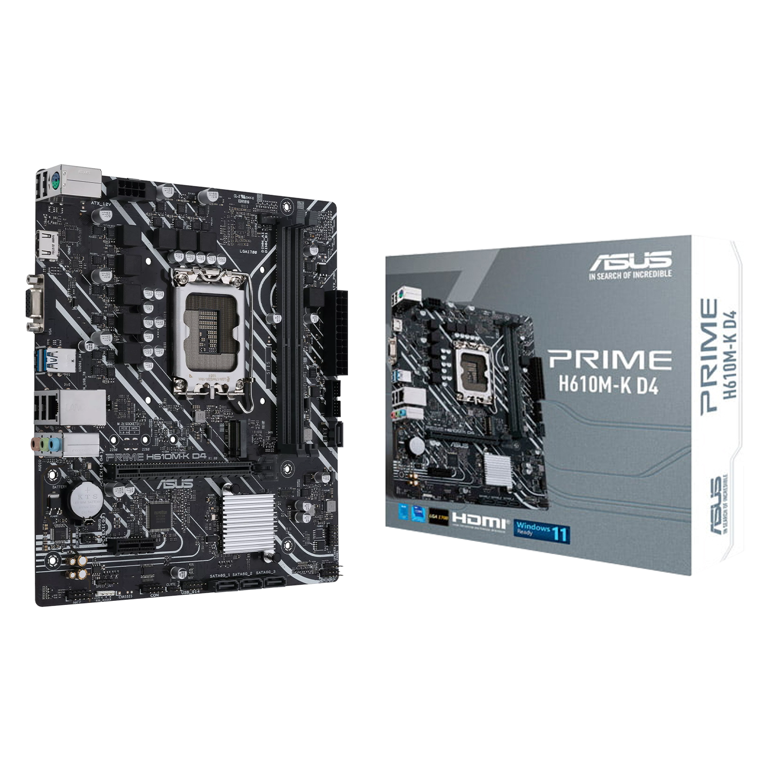 Placa Mãe Asus H610M-K D4 Prime Socket LGA 1700 Chipset Intel H610 DDR4 Micro ATX