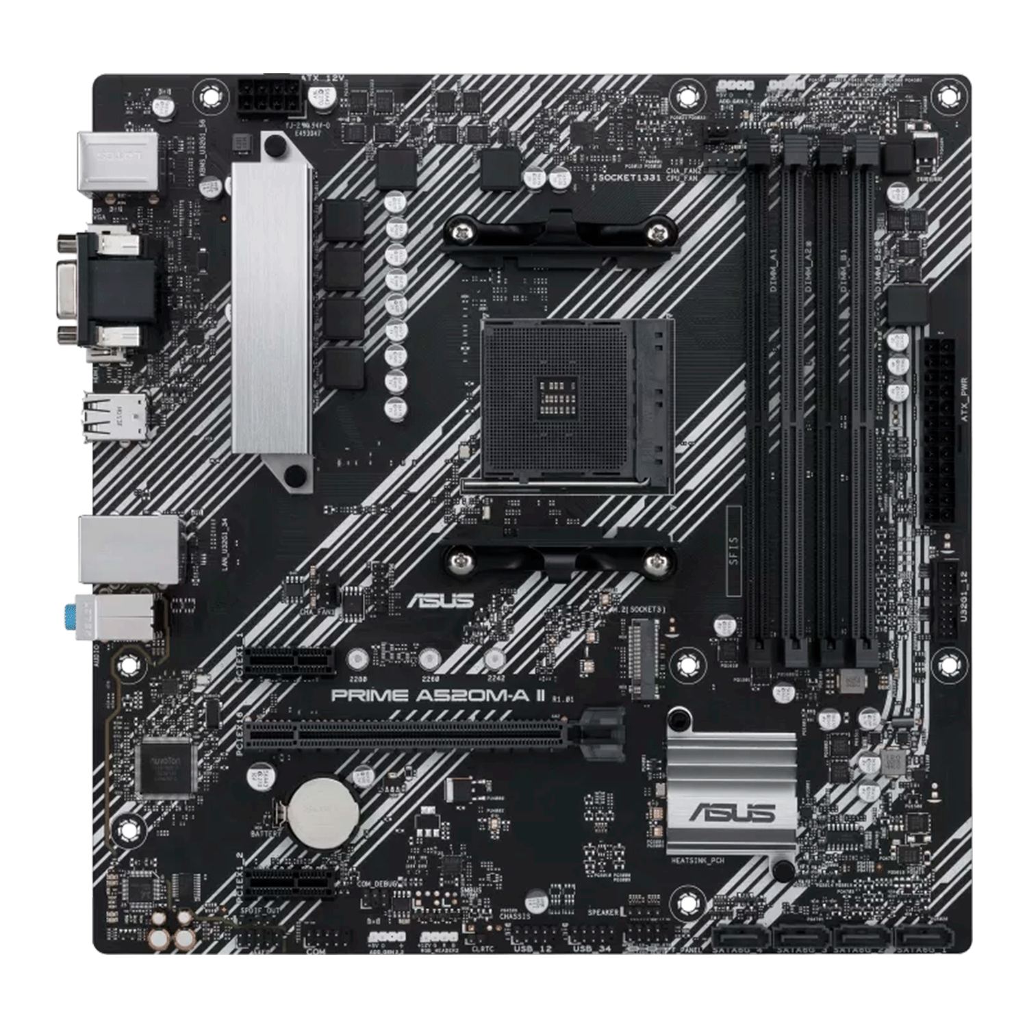 Placa Mãe Asus Prime A520M-A II CSM DDR4 Socket AM4 Chipset AMD A520 Micro ATX