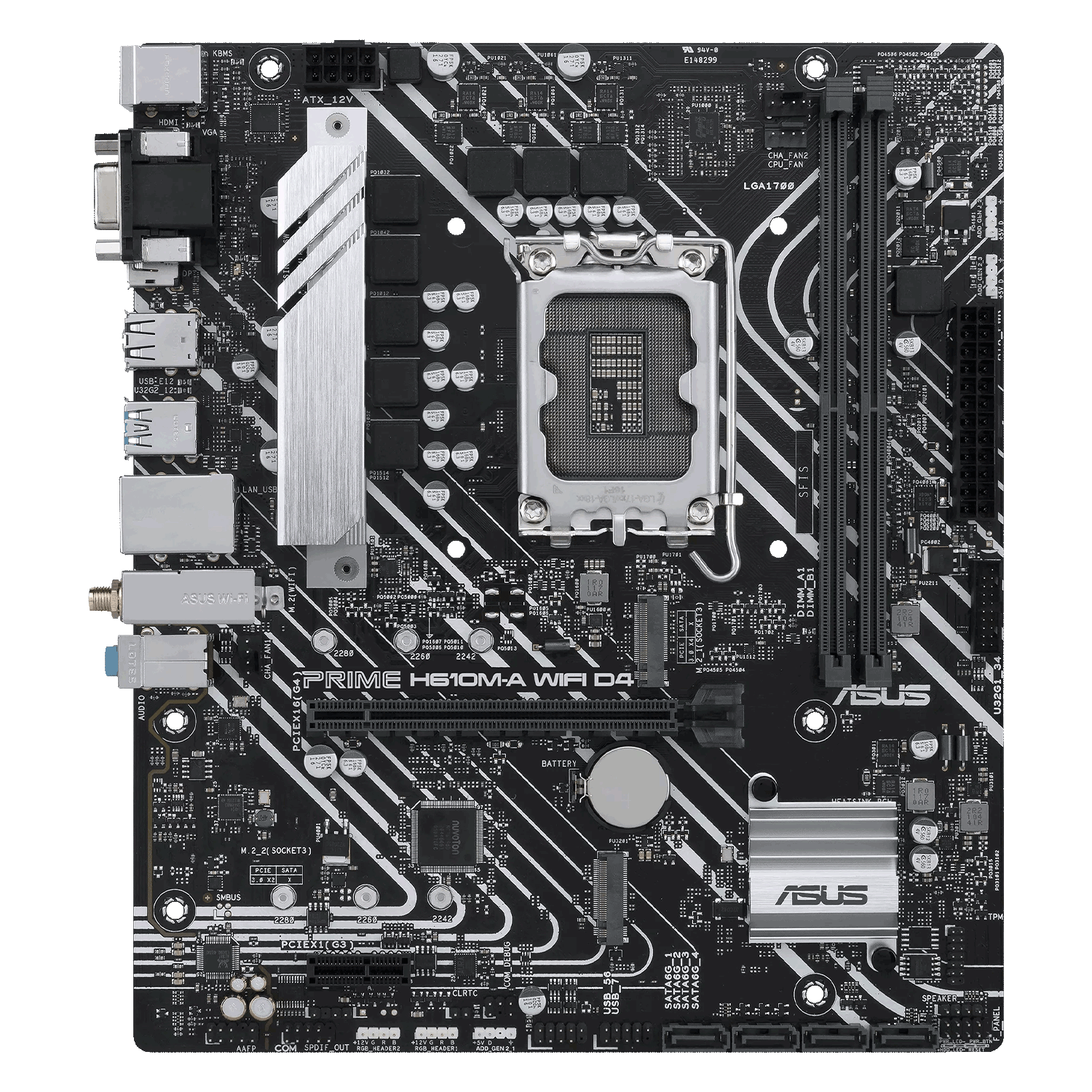 Placa Mãe Asus Prime H610M-A D4 Wi-Fi Socket LGA 1700 Chipset 
Intel H610 DDR4 Micro ATX
