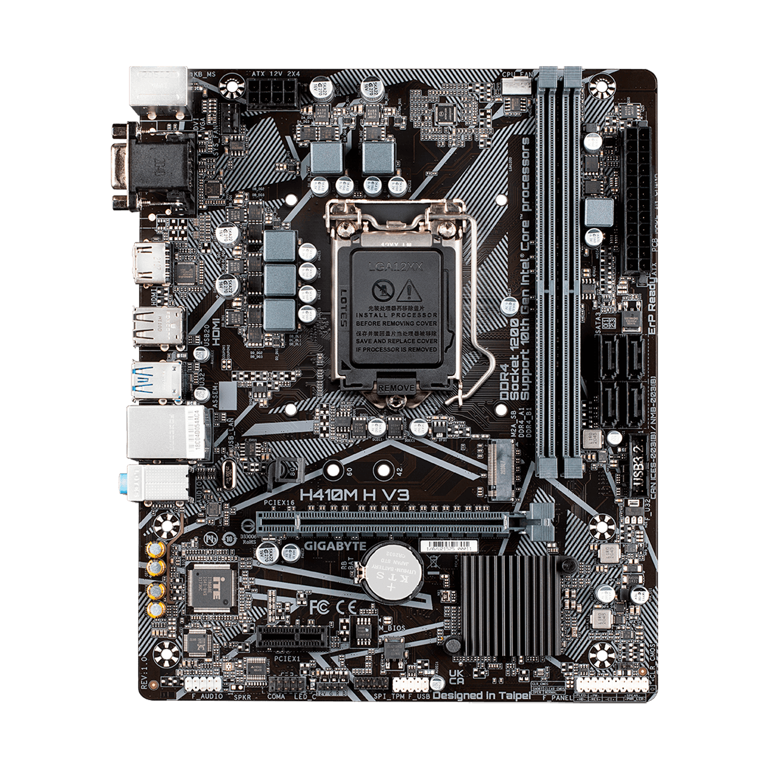 Placa Mãe Gigabyte H410M H V3 DDR4 Socket LGA 1200 Chipset H410 Micro ATX