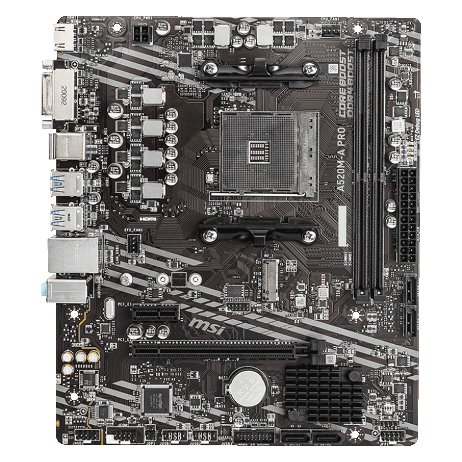 Placa Mãe MSI A520M-A Pro 2XDDR4 Socket AMD AM4 Chipset a520 Micro ATX