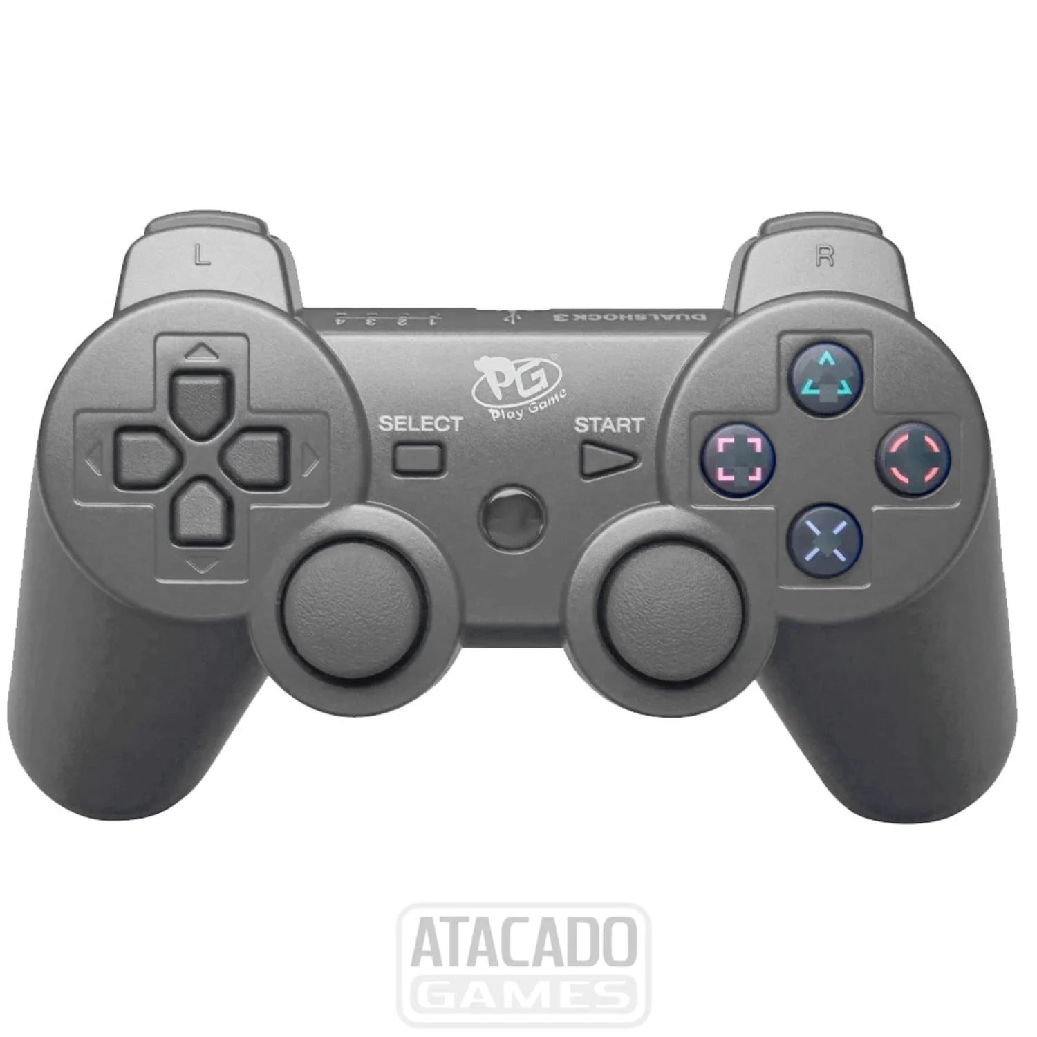 Controle Play Game Doubleshock para PS3 - Prata