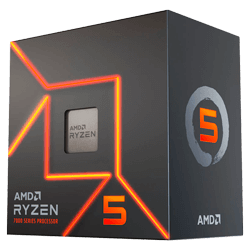 Processador AMD Ryzen 5 7600 Socket AM5 6 Core 12 Threads 3.8GHz e 5.1GHz Turbo Cache 38MB