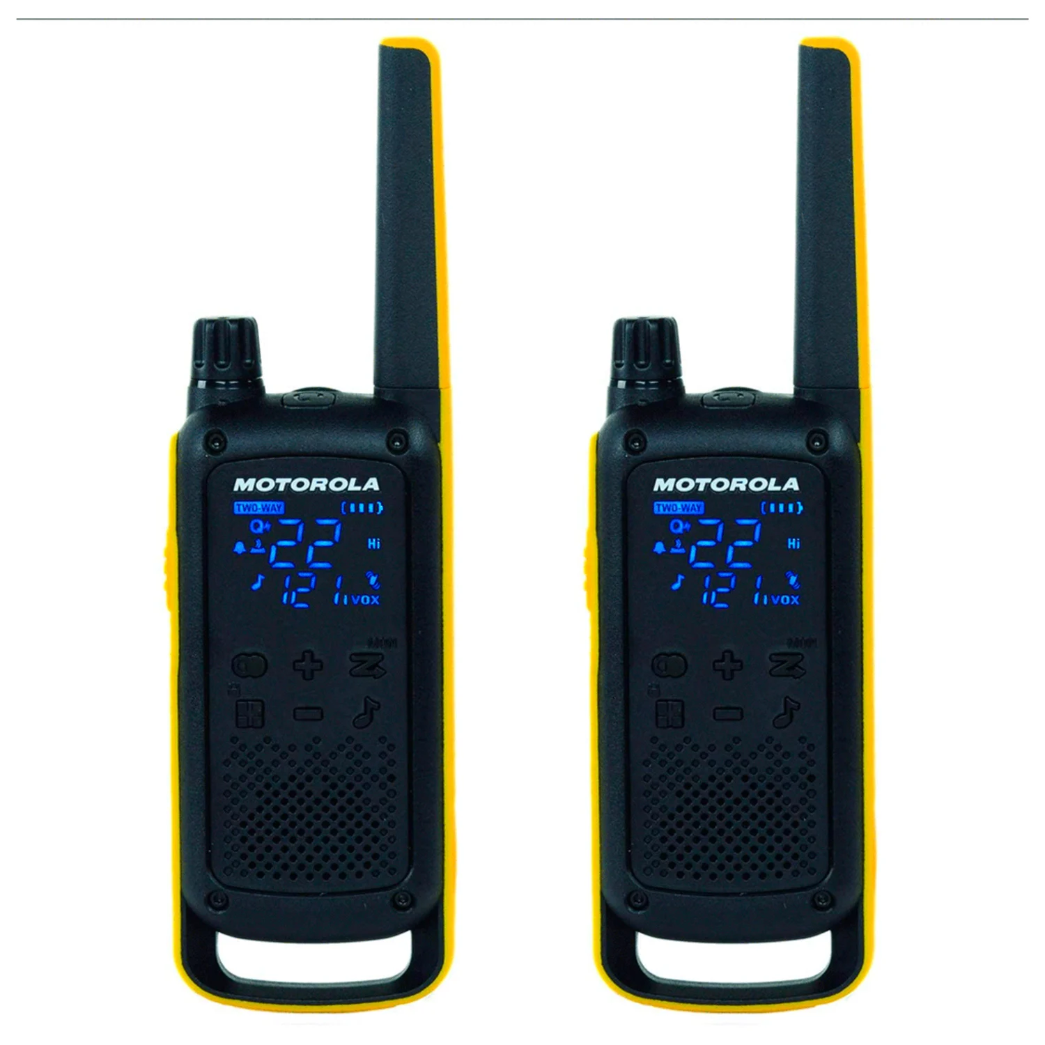 Walk Talk Motorola T-470 35MIL-56KM / IPX4 / Lanterna / Bateria Recarregável - Preto e Amarelo
