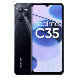 Celular Realme C35 RMX3511 Dual SIM / 4RAM / 128GB / Tela  6.6" / Câmeras 50MP + 2MP + 2MP e 8MP  - Preto (Anatel) (688)