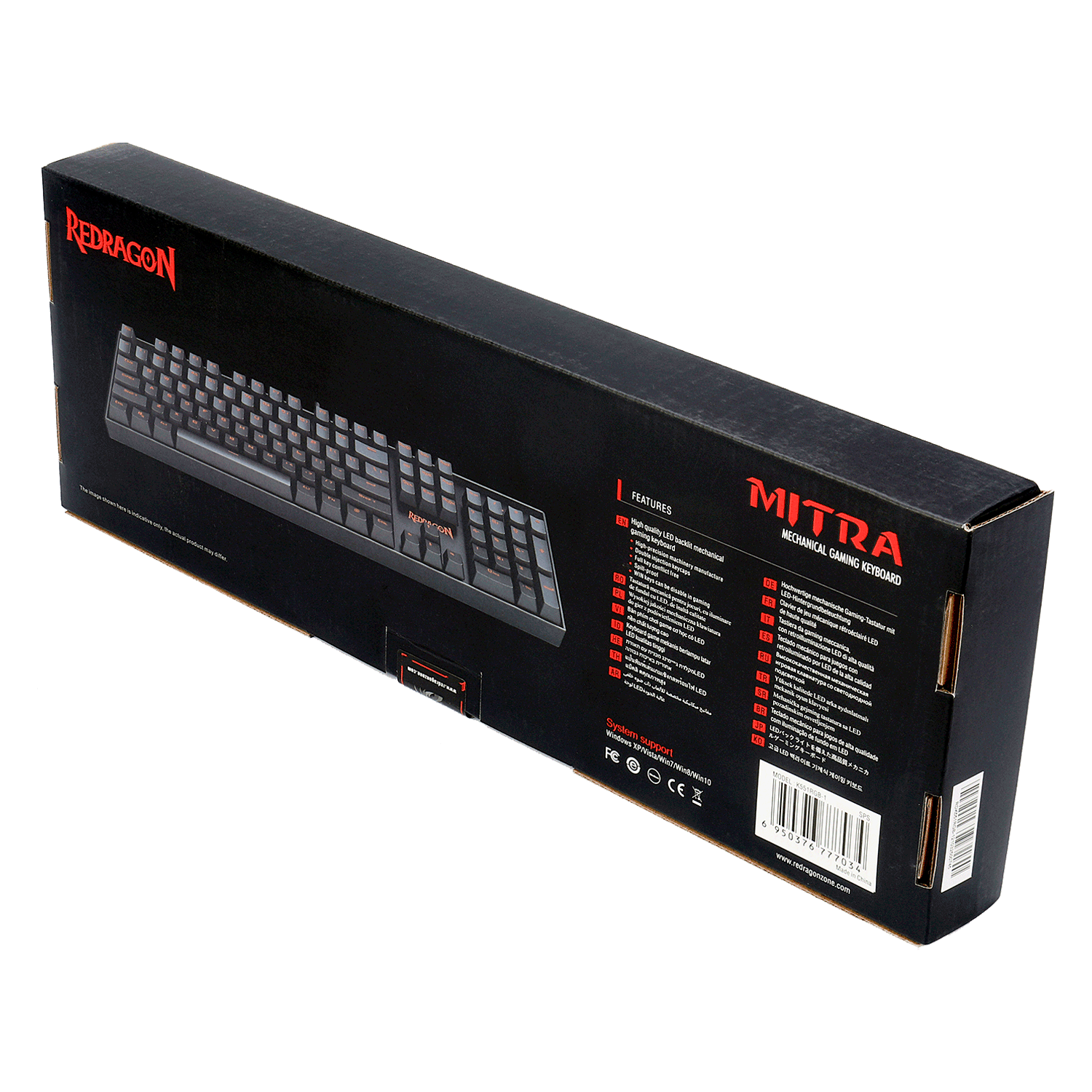 Teclado Mecânico Redragon K551RGB-1-SPS Mitra RGB / Switch Blue / Espanhol - Preto