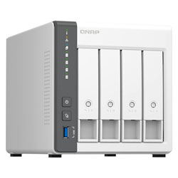 Servidor Nas Storage QNAP TS-433-4G-US ARM 4 Núcleos Cortex A55 4 Baias - Branco