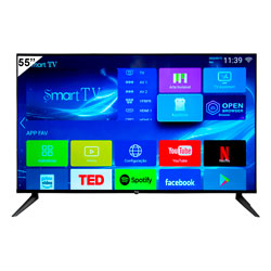 Smart TV Audisat AD-55 55" 4K Ultra HD Android + Conversor Digital - Preto