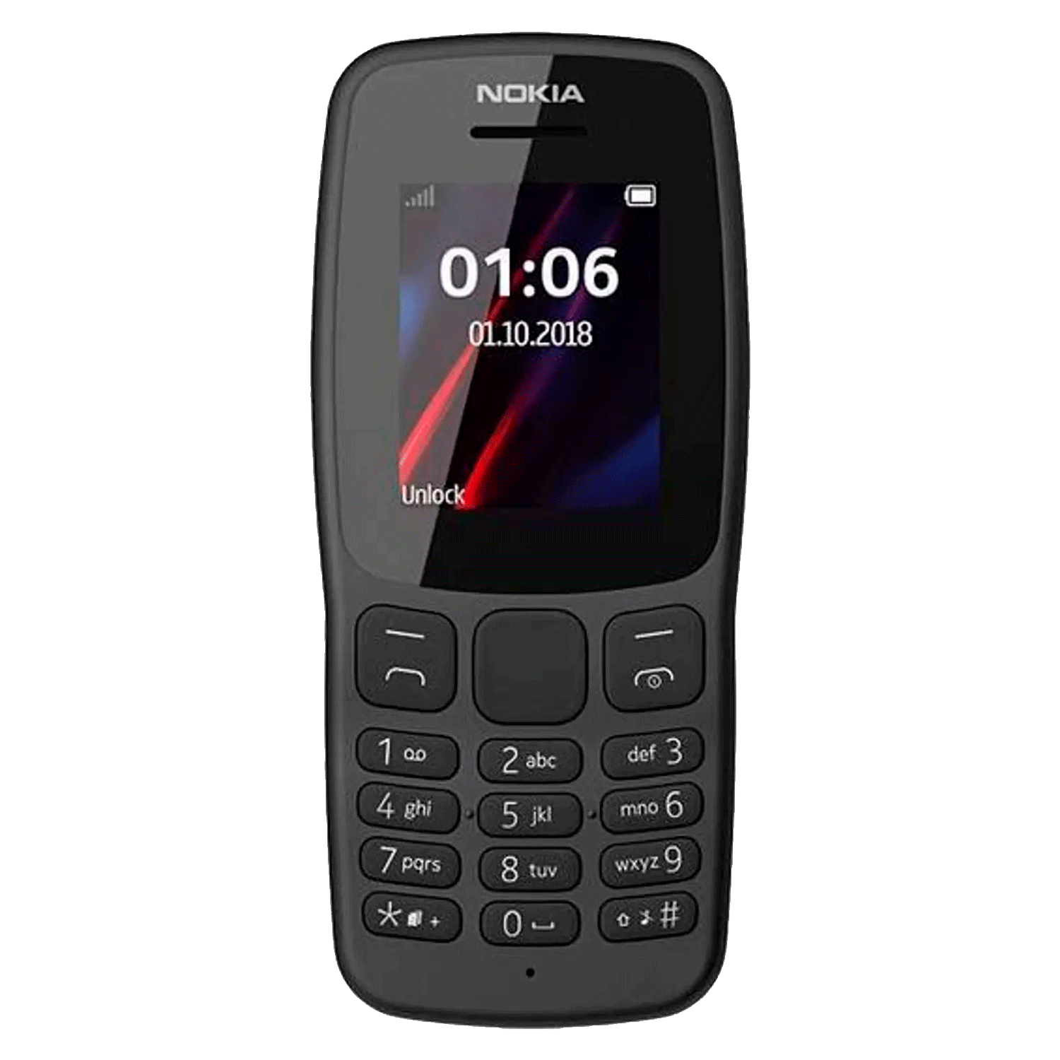 Celular Nokia 106 TA-1190 4MB / 4MB RAM / Dual Sim / Tela 1.8" - Cinza