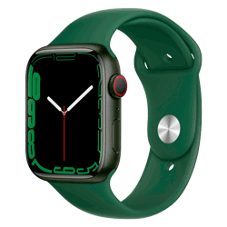 Apple Watch S7 GPS + Cell 45MM MKJ93LL/A - Green Aluminum Clover Sport Band